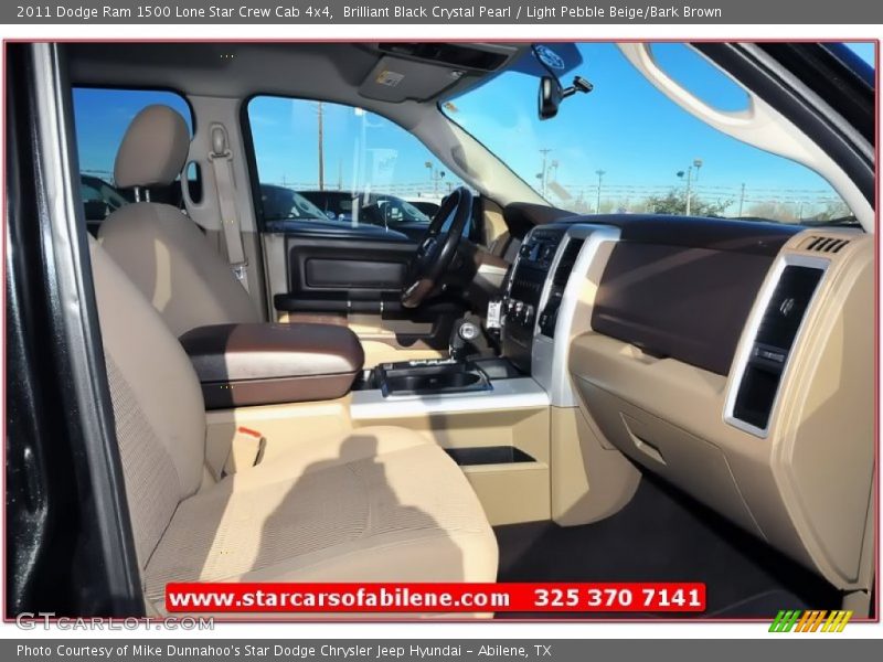 Brilliant Black Crystal Pearl / Light Pebble Beige/Bark Brown 2011 Dodge Ram 1500 Lone Star Crew Cab 4x4