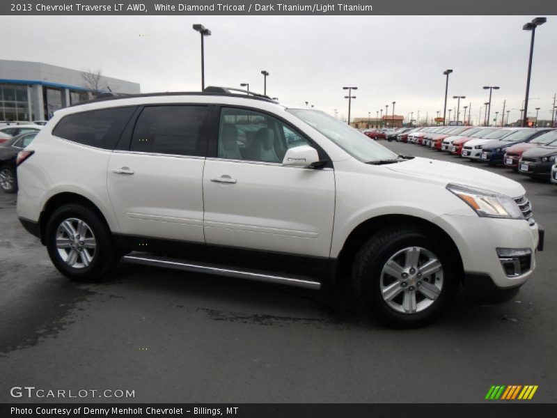 White Diamond Tricoat / Dark Titanium/Light Titanium 2013 Chevrolet Traverse LT AWD