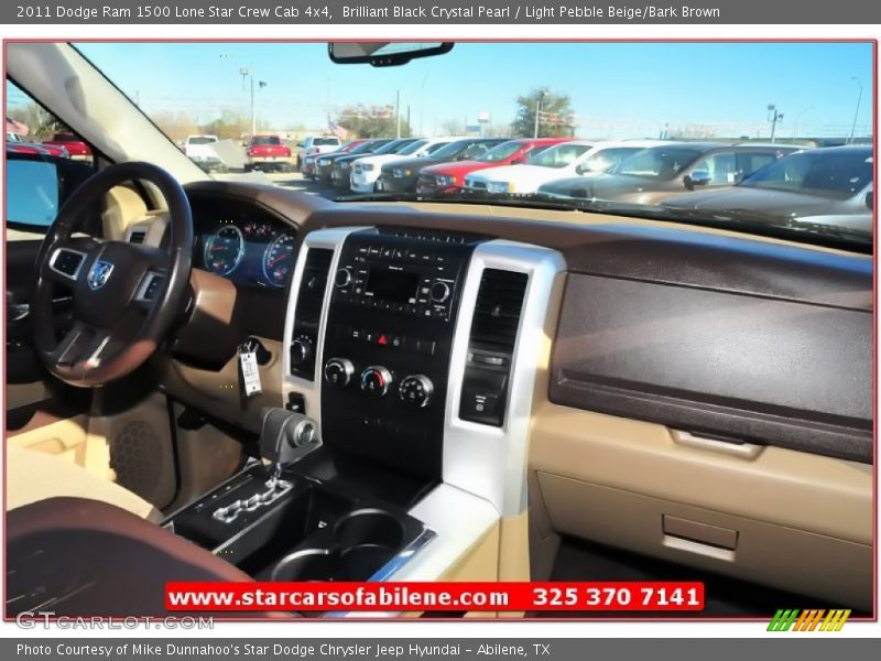 Brilliant Black Crystal Pearl / Light Pebble Beige/Bark Brown 2011 Dodge Ram 1500 Lone Star Crew Cab 4x4
