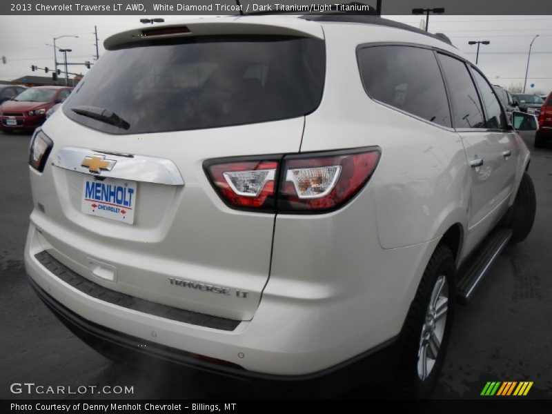 White Diamond Tricoat / Dark Titanium/Light Titanium 2013 Chevrolet Traverse LT AWD