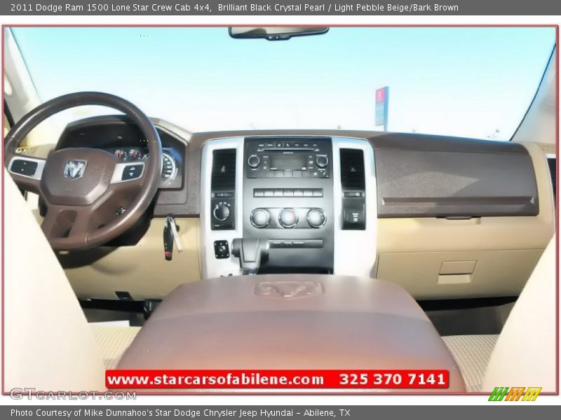 Brilliant Black Crystal Pearl / Light Pebble Beige/Bark Brown 2011 Dodge Ram 1500 Lone Star Crew Cab 4x4
