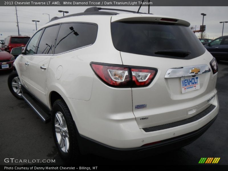 White Diamond Tricoat / Dark Titanium/Light Titanium 2013 Chevrolet Traverse LT AWD