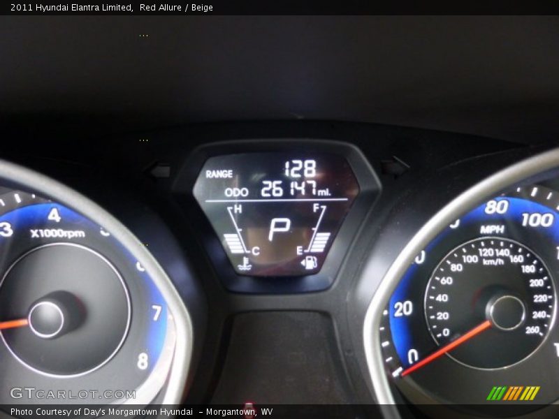 Red Allure / Beige 2011 Hyundai Elantra Limited