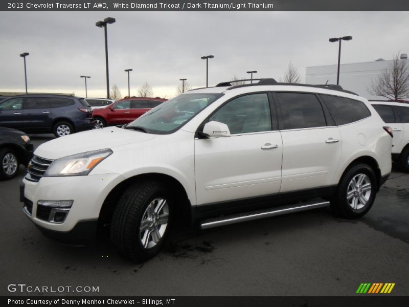 White Diamond Tricoat / Dark Titanium/Light Titanium 2013 Chevrolet Traverse LT AWD