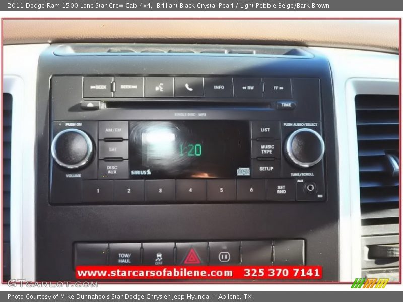 Brilliant Black Crystal Pearl / Light Pebble Beige/Bark Brown 2011 Dodge Ram 1500 Lone Star Crew Cab 4x4