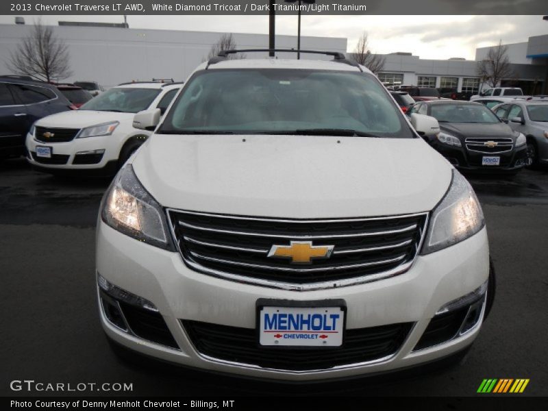 White Diamond Tricoat / Dark Titanium/Light Titanium 2013 Chevrolet Traverse LT AWD