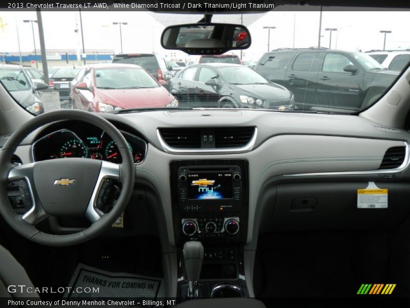 White Diamond Tricoat / Dark Titanium/Light Titanium 2013 Chevrolet Traverse LT AWD