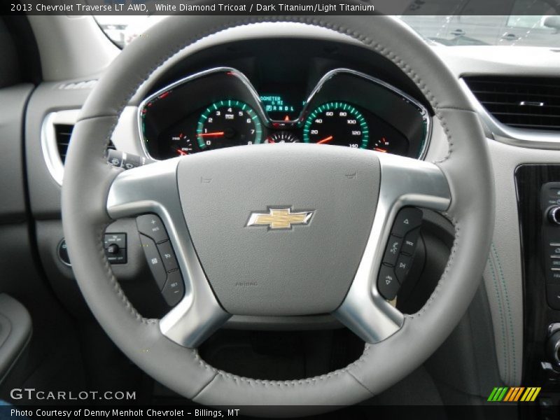 White Diamond Tricoat / Dark Titanium/Light Titanium 2013 Chevrolet Traverse LT AWD