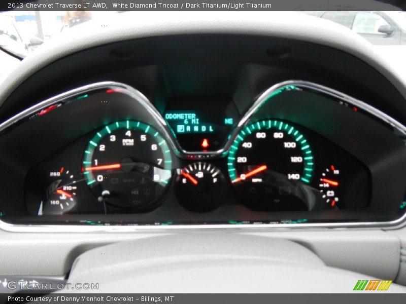 White Diamond Tricoat / Dark Titanium/Light Titanium 2013 Chevrolet Traverse LT AWD