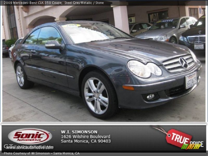 Steel Grey Metallic / Stone 2009 Mercedes-Benz CLK 350 Coupe
