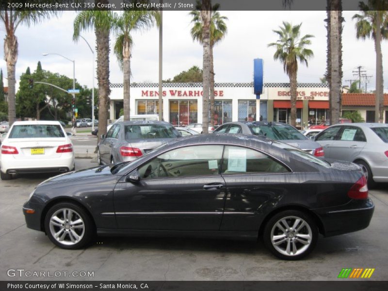Steel Grey Metallic / Stone 2009 Mercedes-Benz CLK 350 Coupe