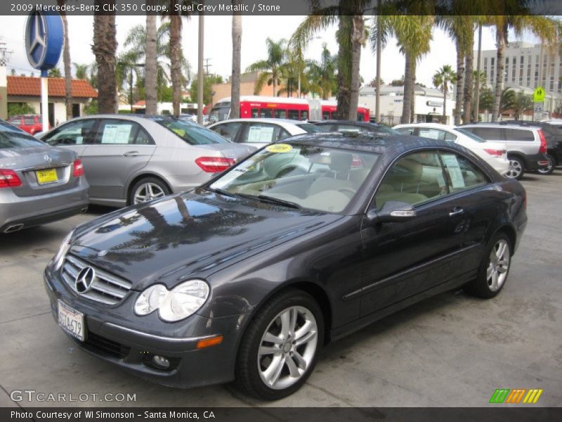 Steel Grey Metallic / Stone 2009 Mercedes-Benz CLK 350 Coupe
