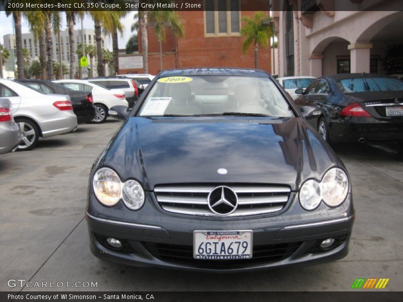 Steel Grey Metallic / Stone 2009 Mercedes-Benz CLK 350 Coupe