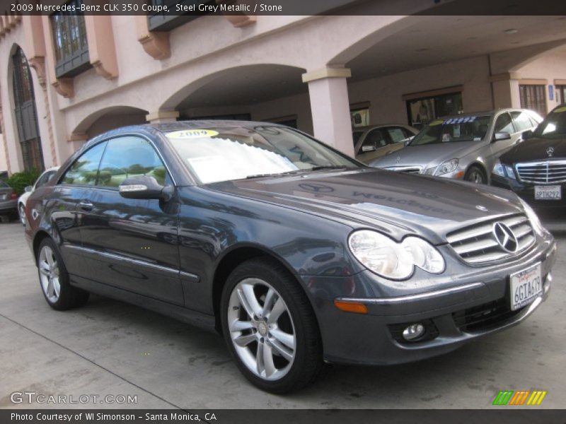 Steel Grey Metallic / Stone 2009 Mercedes-Benz CLK 350 Coupe