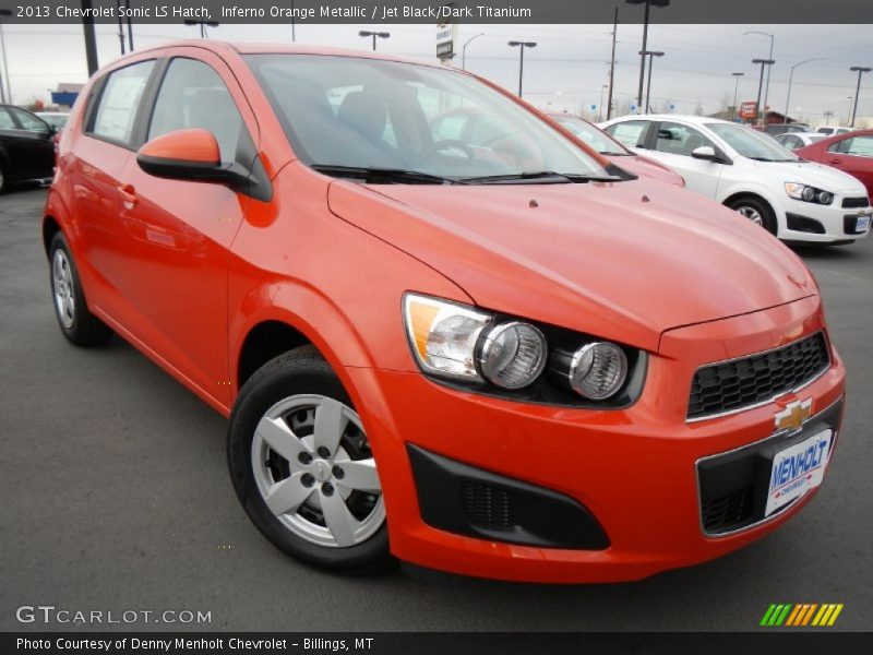 Inferno Orange Metallic / Jet Black/Dark Titanium 2013 Chevrolet Sonic LS Hatch