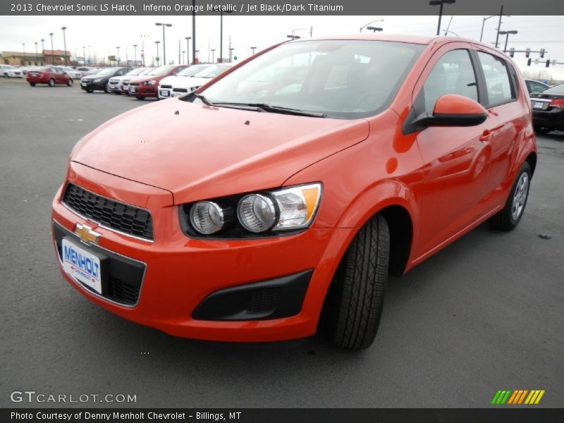 Inferno Orange Metallic / Jet Black/Dark Titanium 2013 Chevrolet Sonic LS Hatch