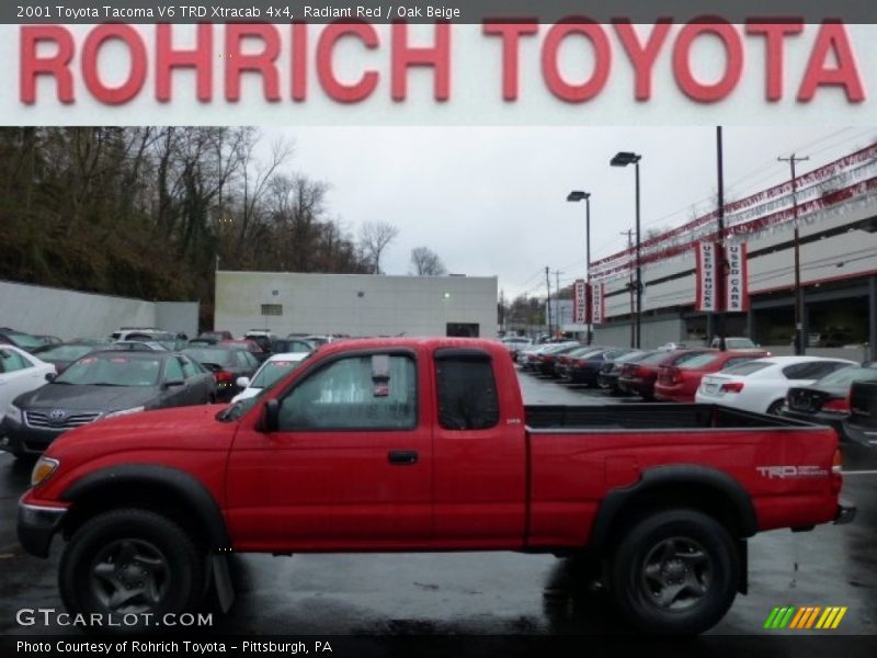 Radiant Red / Oak Beige 2001 Toyota Tacoma V6 TRD Xtracab 4x4