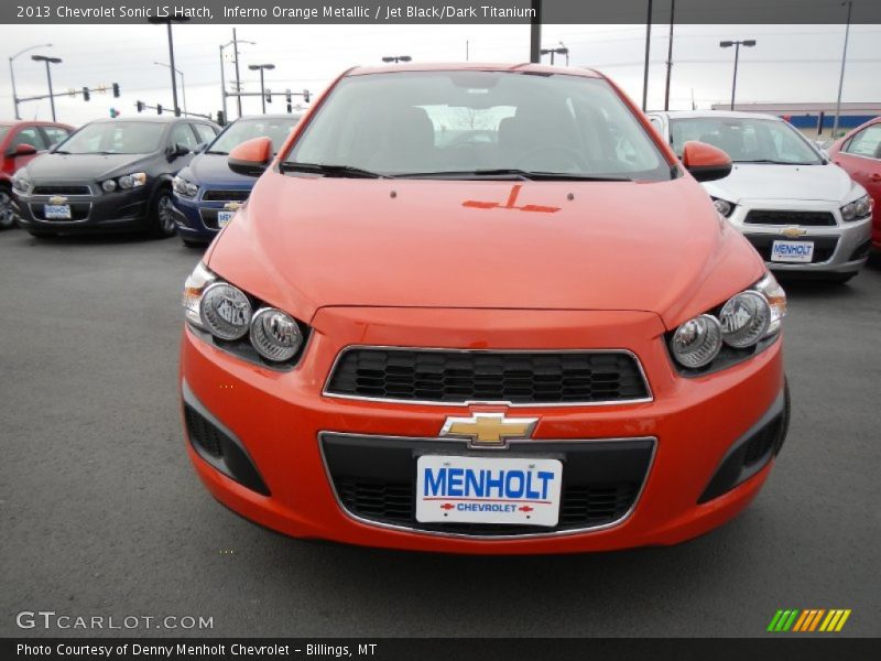 Inferno Orange Metallic / Jet Black/Dark Titanium 2013 Chevrolet Sonic LS Hatch