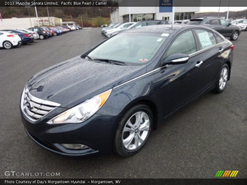 Pacific Blue Pearl / Camel 2013 Hyundai Sonata Limited