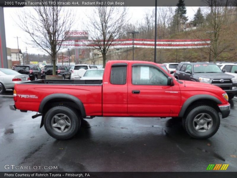 Radiant Red / Oak Beige 2001 Toyota Tacoma V6 TRD Xtracab 4x4