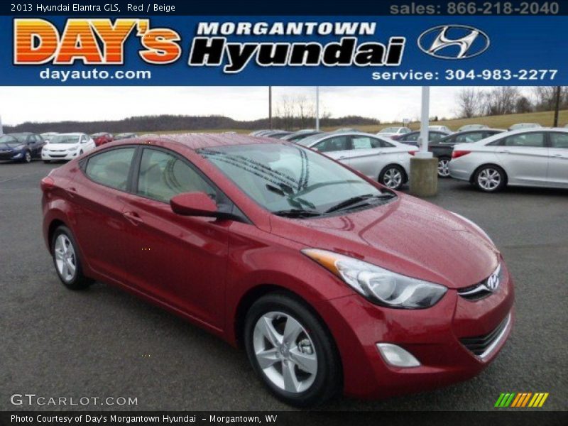 Red / Beige 2013 Hyundai Elantra GLS