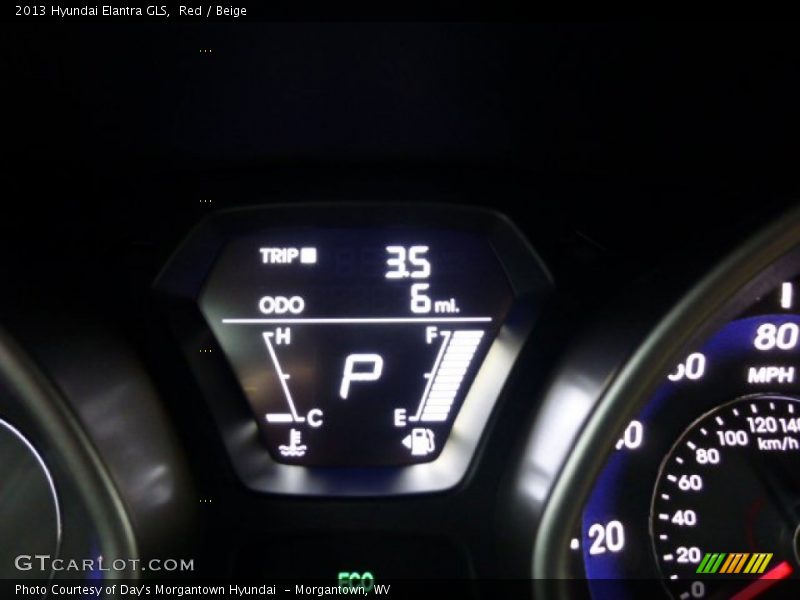 Red / Beige 2013 Hyundai Elantra GLS
