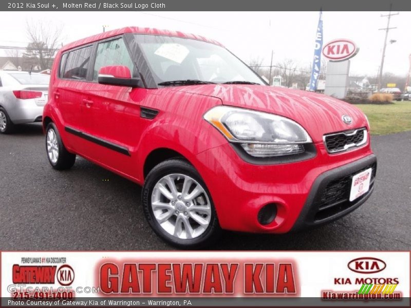 Molten Red / Black Soul Logo Cloth 2012 Kia Soul +