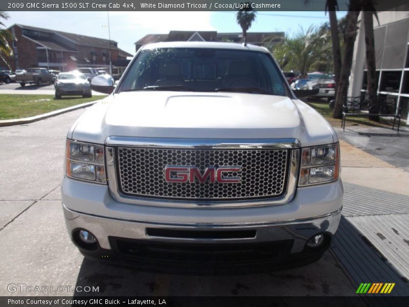 White Diamond Tricoat / Cocoa/Light Cashmere 2009 GMC Sierra 1500 SLT Crew Cab 4x4
