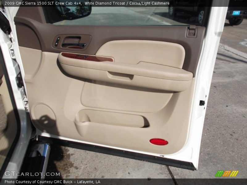 White Diamond Tricoat / Cocoa/Light Cashmere 2009 GMC Sierra 1500 SLT Crew Cab 4x4