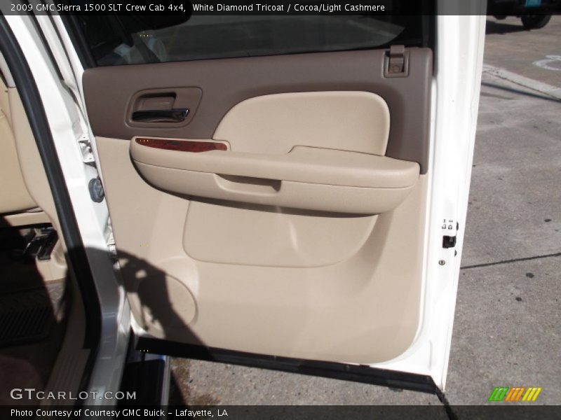 White Diamond Tricoat / Cocoa/Light Cashmere 2009 GMC Sierra 1500 SLT Crew Cab 4x4