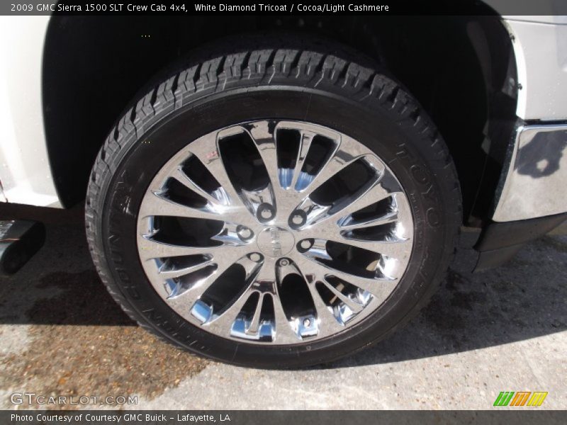 White Diamond Tricoat / Cocoa/Light Cashmere 2009 GMC Sierra 1500 SLT Crew Cab 4x4