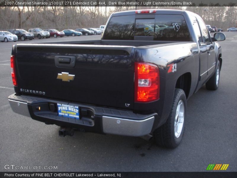 Dark Blue Metallic / Light Cashmere/Ebony Black 2007 Chevrolet Silverado 1500 LT Z71 Extended Cab 4x4