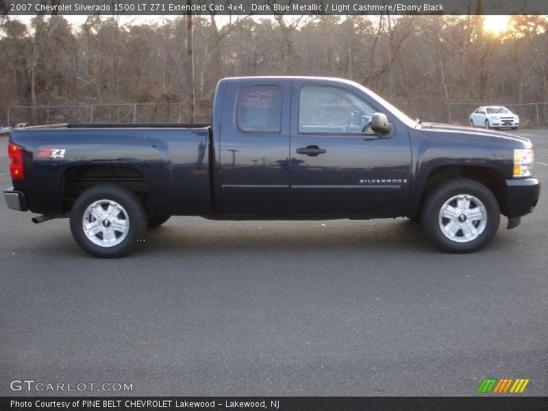 Dark Blue Metallic / Light Cashmere/Ebony Black 2007 Chevrolet Silverado 1500 LT Z71 Extended Cab 4x4