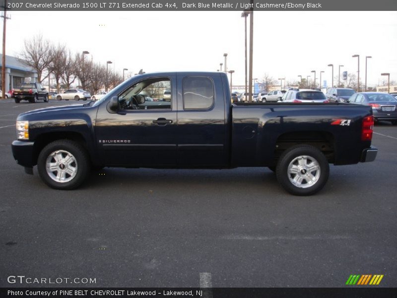 Dark Blue Metallic / Light Cashmere/Ebony Black 2007 Chevrolet Silverado 1500 LT Z71 Extended Cab 4x4