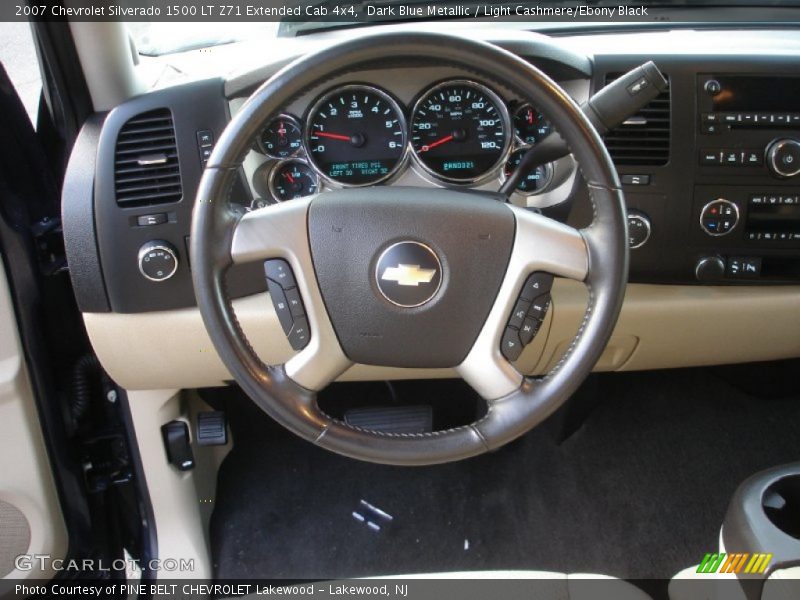 Dark Blue Metallic / Light Cashmere/Ebony Black 2007 Chevrolet Silverado 1500 LT Z71 Extended Cab 4x4