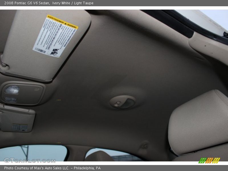 Ivory White / Light Taupe 2008 Pontiac G6 V6 Sedan
