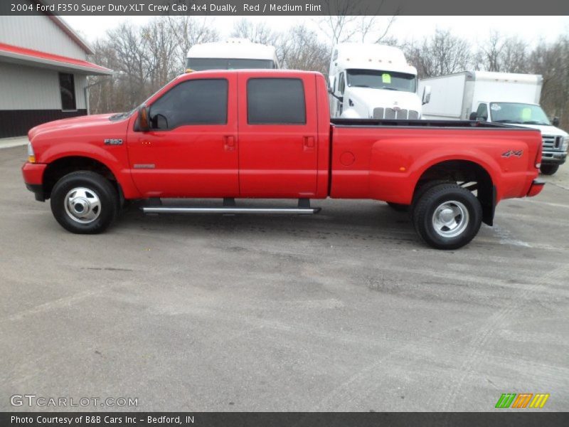 Red / Medium Flint 2004 Ford F350 Super Duty XLT Crew Cab 4x4 Dually