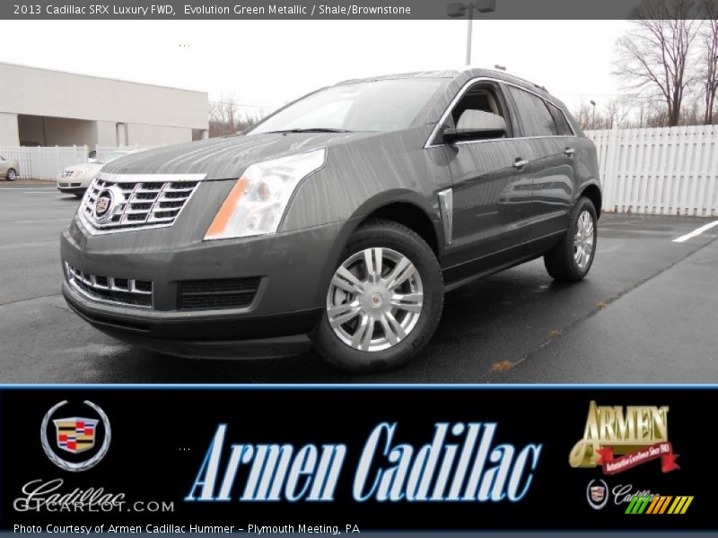 Evolution Green Metallic / Shale/Brownstone 2013 Cadillac SRX Luxury FWD