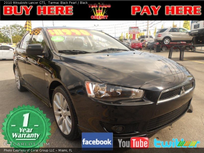 Tarmac Black Pearl / Black 2010 Mitsubishi Lancer GTS