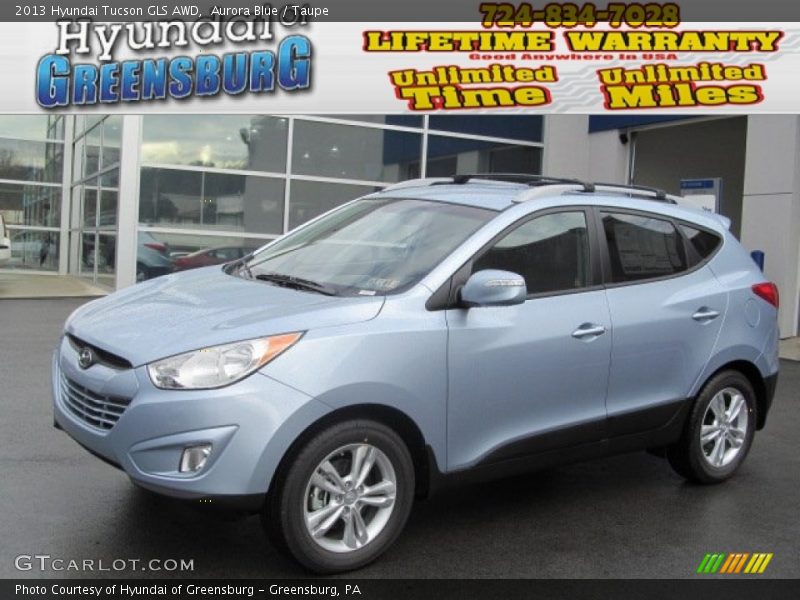 Aurora Blue / Taupe 2013 Hyundai Tucson GLS AWD