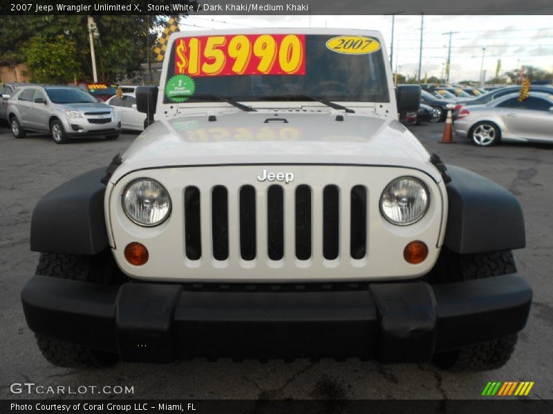 Stone White / Dark Khaki/Medium Khaki 2007 Jeep Wrangler Unlimited X