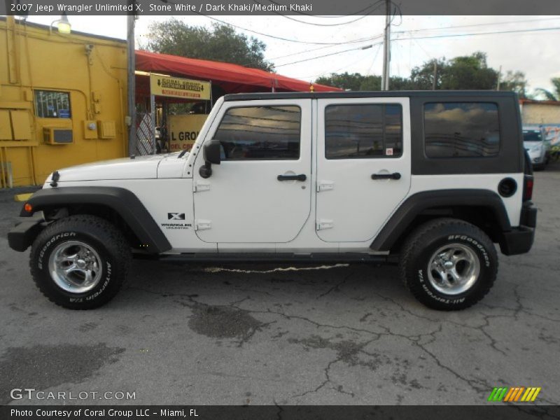 Stone White / Dark Khaki/Medium Khaki 2007 Jeep Wrangler Unlimited X