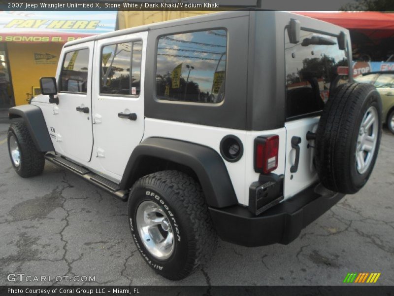 Stone White / Dark Khaki/Medium Khaki 2007 Jeep Wrangler Unlimited X