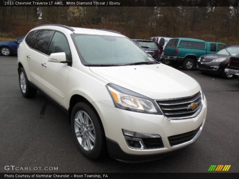 White Diamond Tricoat / Ebony 2013 Chevrolet Traverse LT AWD