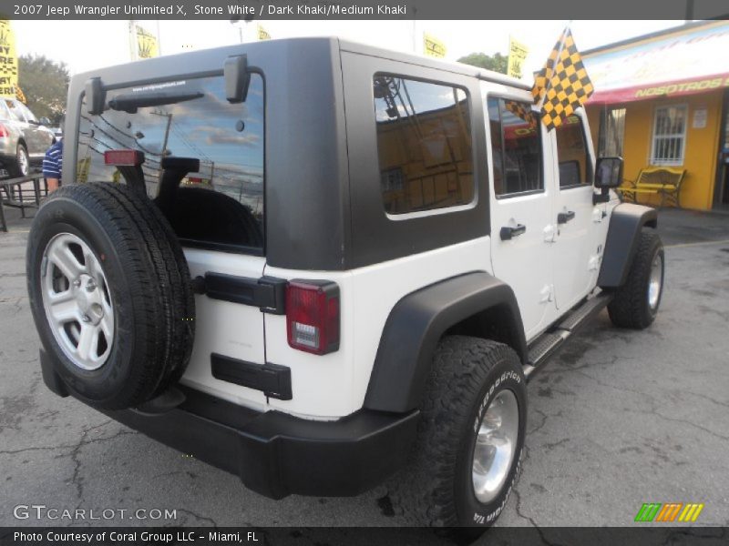 Stone White / Dark Khaki/Medium Khaki 2007 Jeep Wrangler Unlimited X