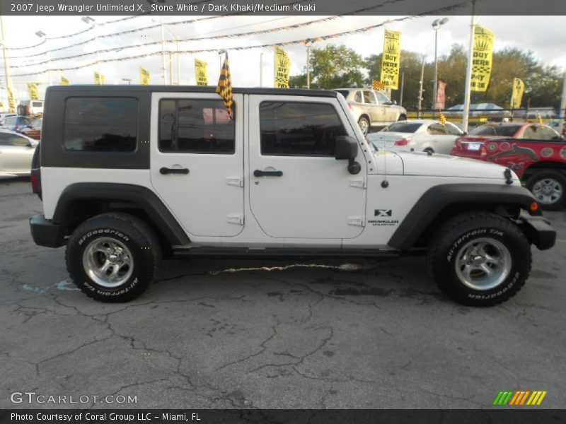 Stone White / Dark Khaki/Medium Khaki 2007 Jeep Wrangler Unlimited X