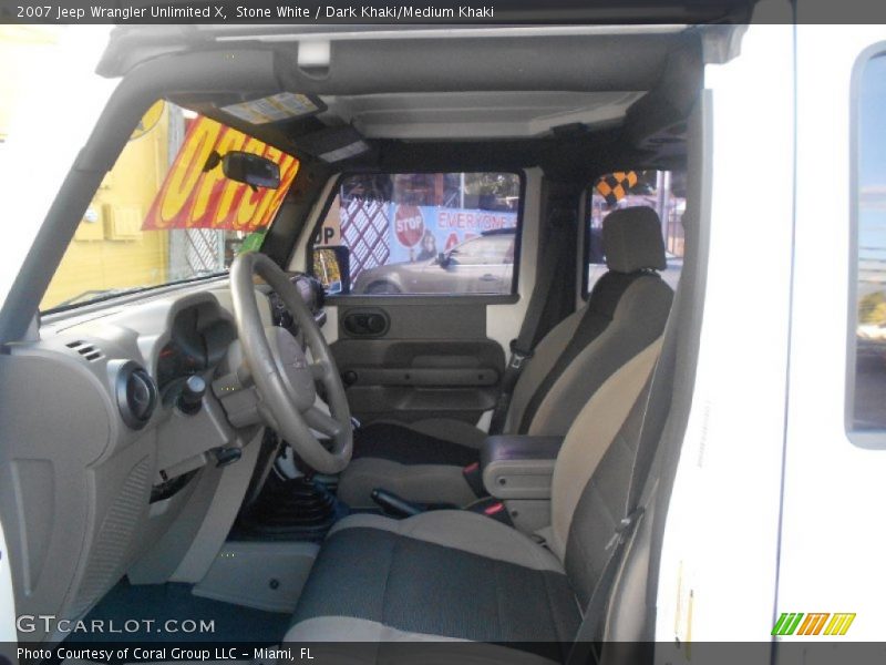 Stone White / Dark Khaki/Medium Khaki 2007 Jeep Wrangler Unlimited X