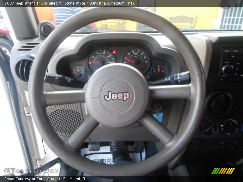 Stone White / Dark Khaki/Medium Khaki 2007 Jeep Wrangler Unlimited X