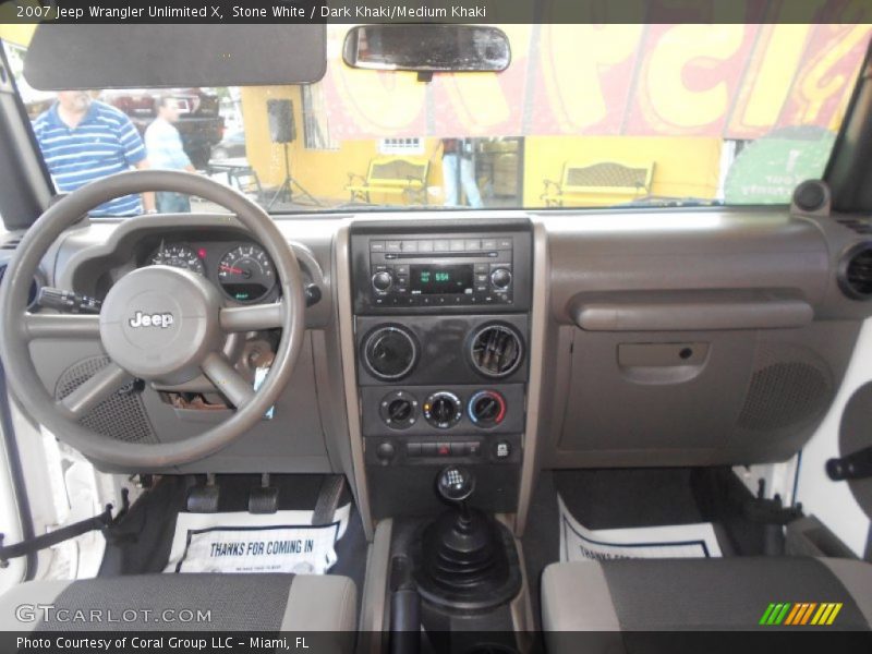 Stone White / Dark Khaki/Medium Khaki 2007 Jeep Wrangler Unlimited X