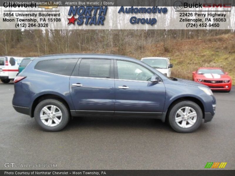 Atlantis Blue Metallic / Ebony 2013 Chevrolet Traverse LT AWD